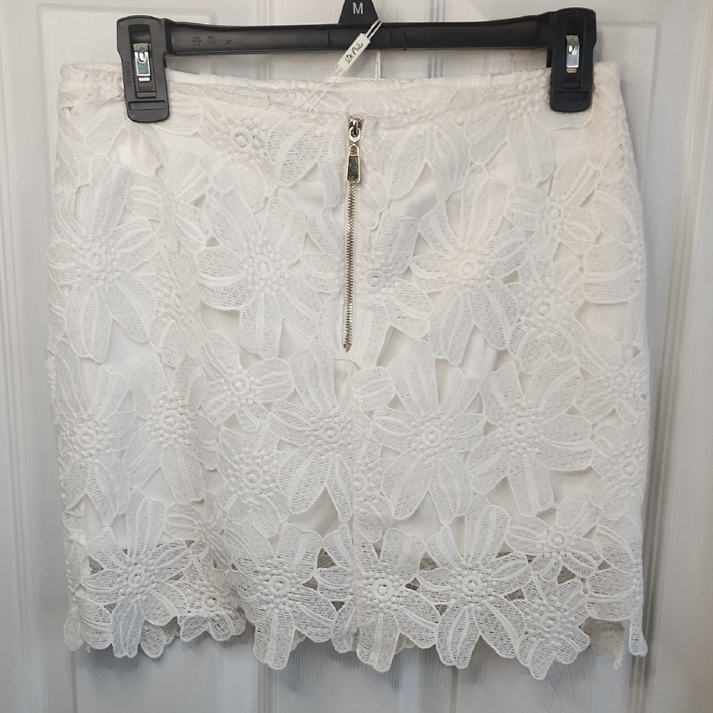 White Embellished Mini Pencil Skirt - Picture 3 of 3
